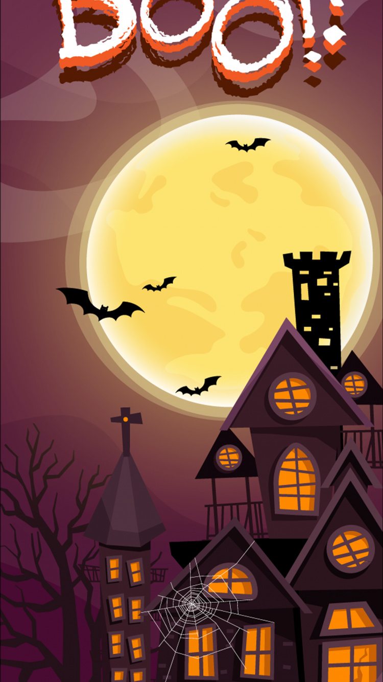 Halloween, Orange, Affiche, Illustration, Invitation. Wallpaper in 750x1334 Resolution