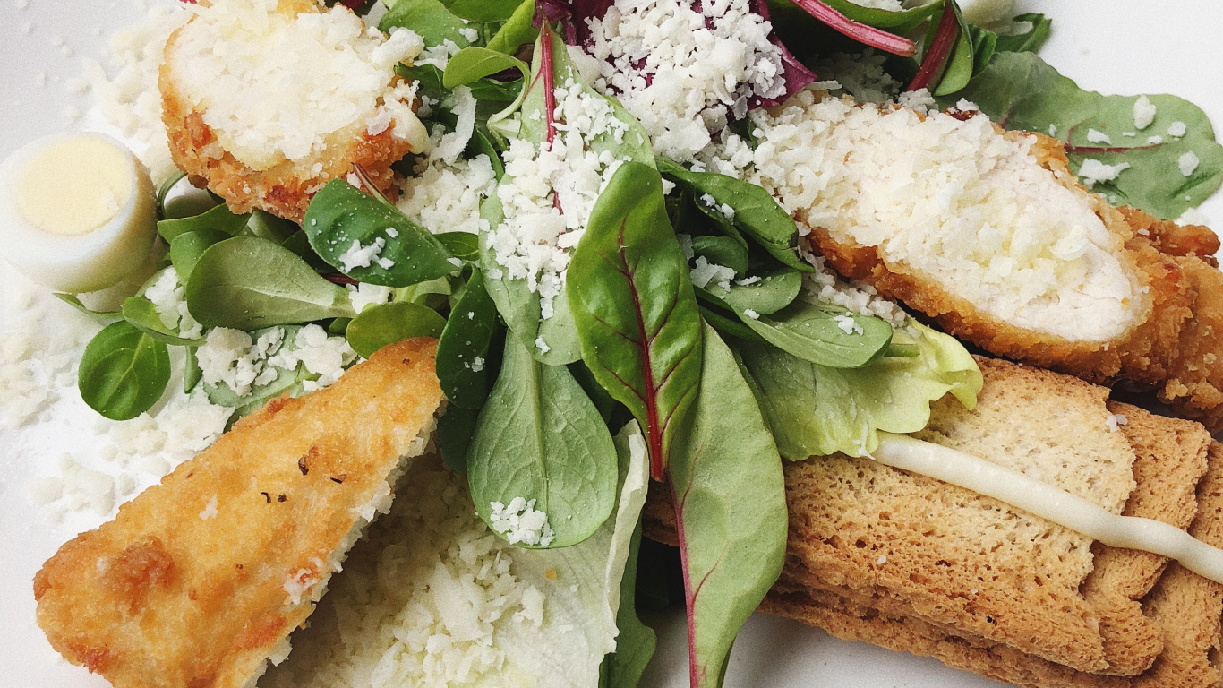 Caesar Salad, Leaf Vegetable, Food, Cooking, Ingredient. Wallpaper in 1366x768 Resolution