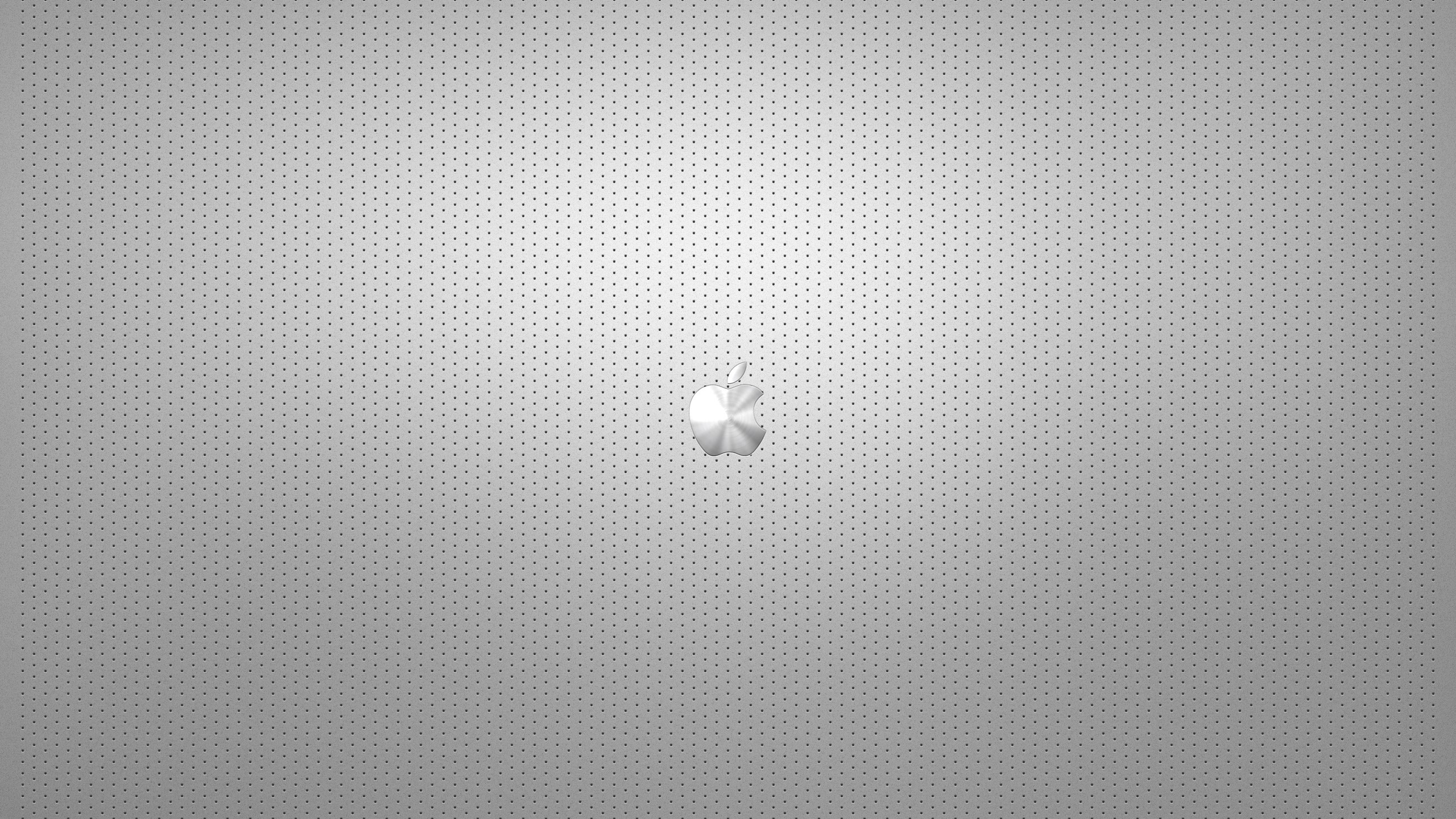Logo Pomme Blanche Sur Textile Gris. Wallpaper in 2560x1440 Resolution