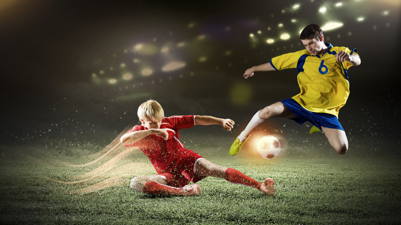 2 Boys Playing on Green Grass Field. Wallpaper in 1366x768 Resolution