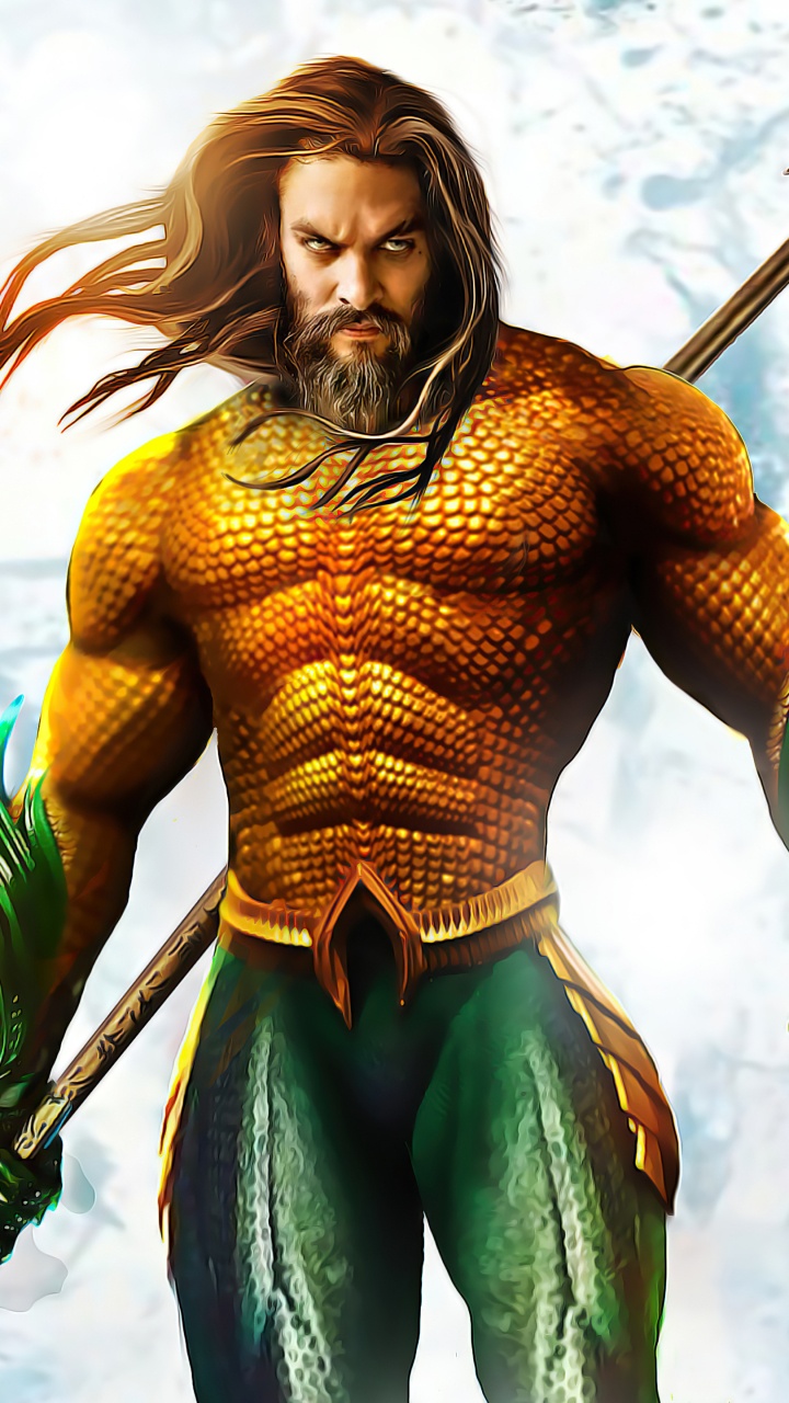 Aquaman, Jason Momoa, dc Comics, Superhéroe, Caricatura. Wallpaper in 720x1280 Resolution