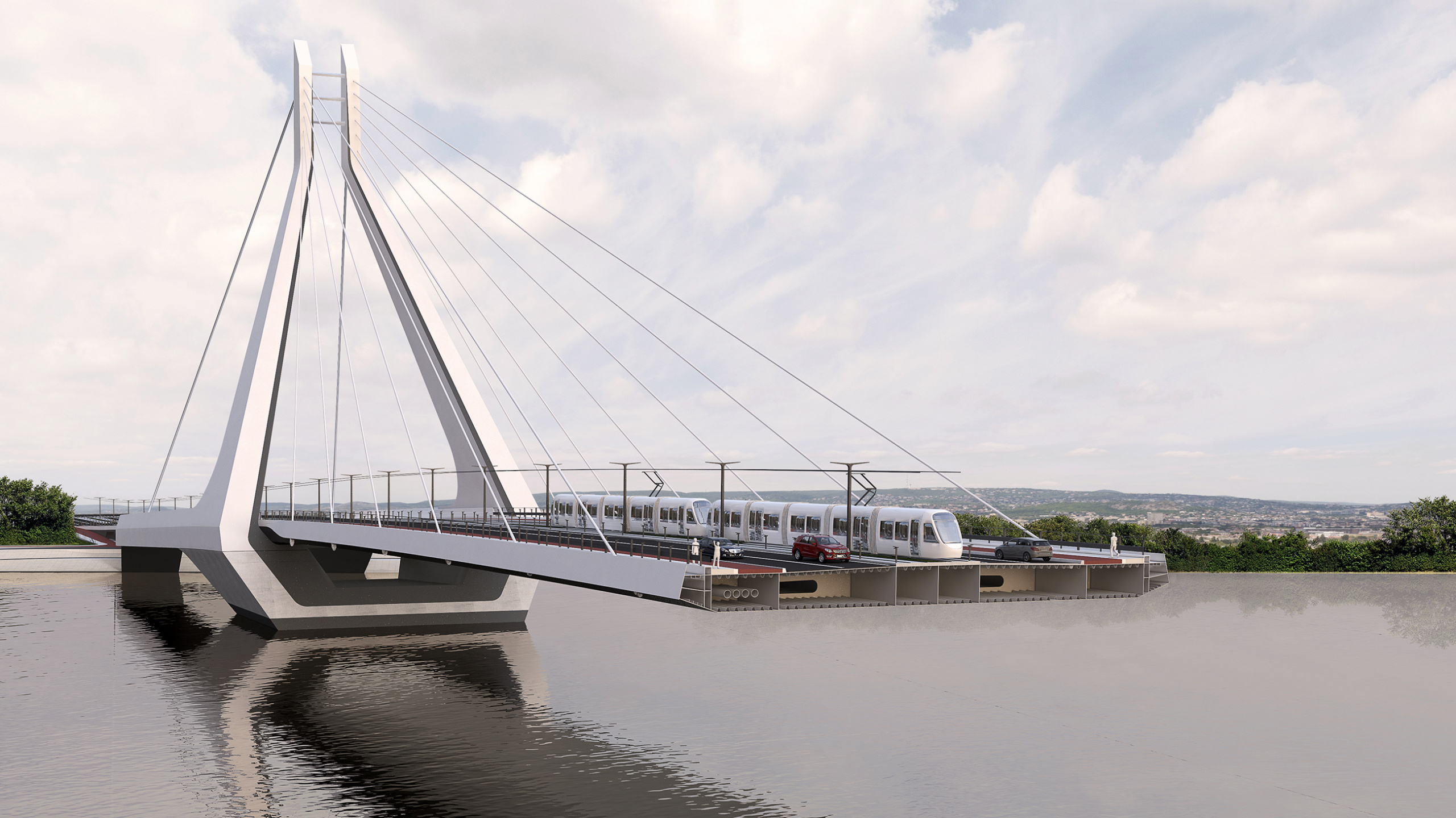 Weißes Und Braunes Boot Auf Dem Wasser Unter Weißen Wolken Tagsüber. Wallpaper in 2560x1440 Resolution