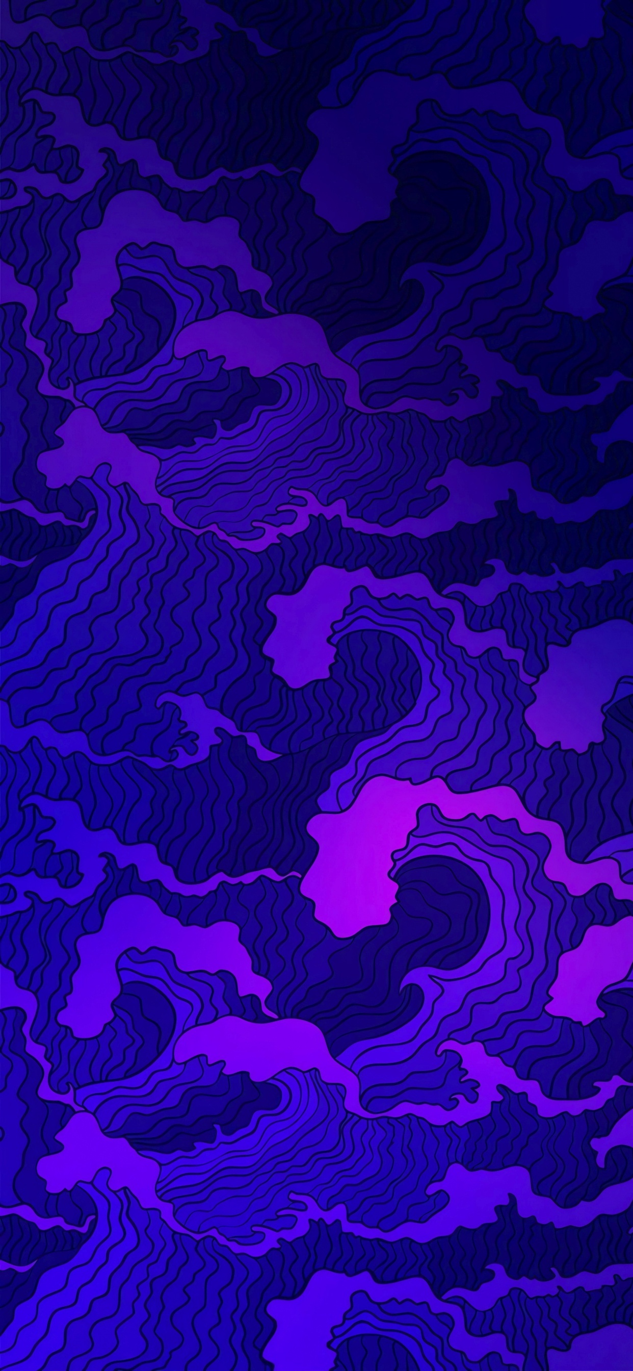 Japanese Wave Abstract, Japanese, Azure, Aqua, Art. Wallpaper in 1242x2688 Resolution