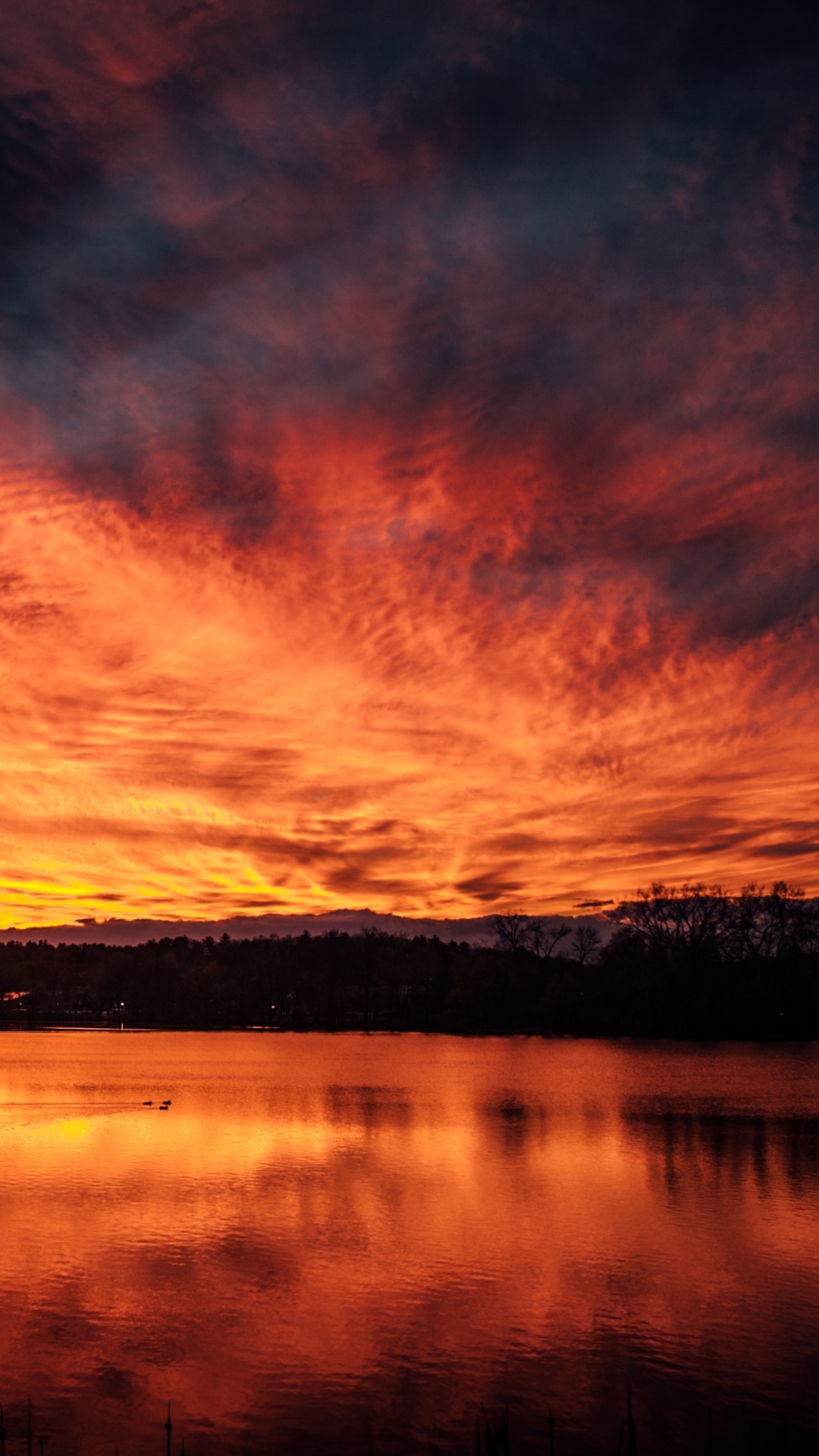 Sunset, Afterglow, Nature, Reflection, Natural Landscape. Wallpaper in 1080x1920 Resolution