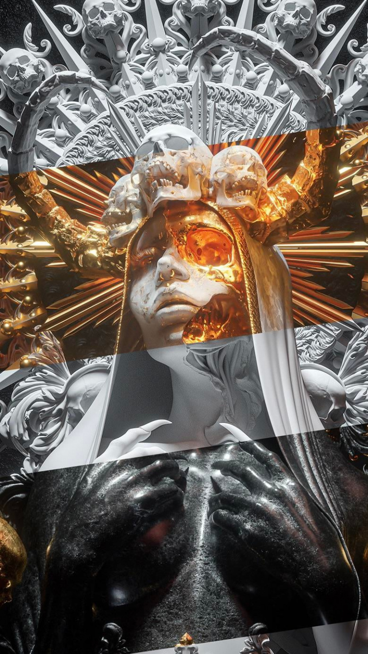 Billelis Necro Maria, Art, Illustration, Sculpture, Necro Maria. Wallpaper in 750x1334 Resolution