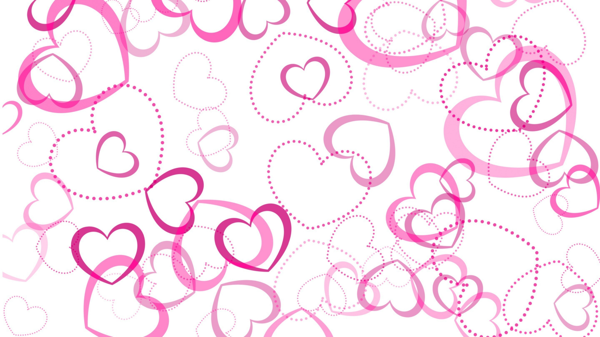 Illustration de Coeur Rose et Blanc. Wallpaper in 1920x1080 Resolution