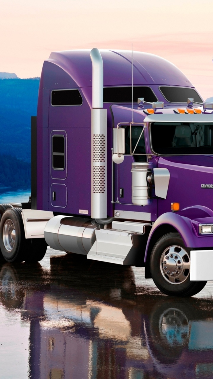 Camion Blanc et Violet Sur L'eau. Wallpaper in 720x1280 Resolution