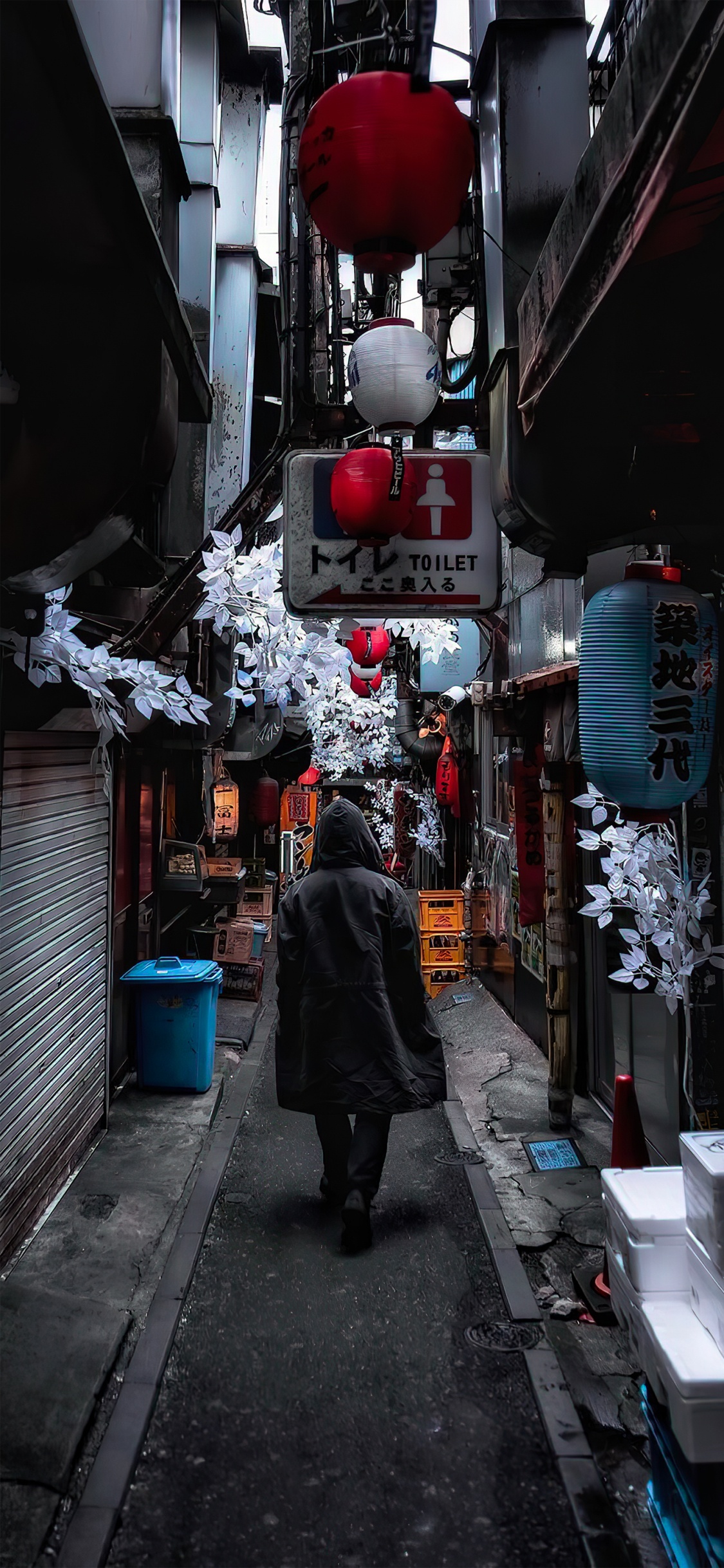 Ruelle, Route, Bâtiment, Infrastructure, Neige. Wallpaper in 1125x2436 Resolution