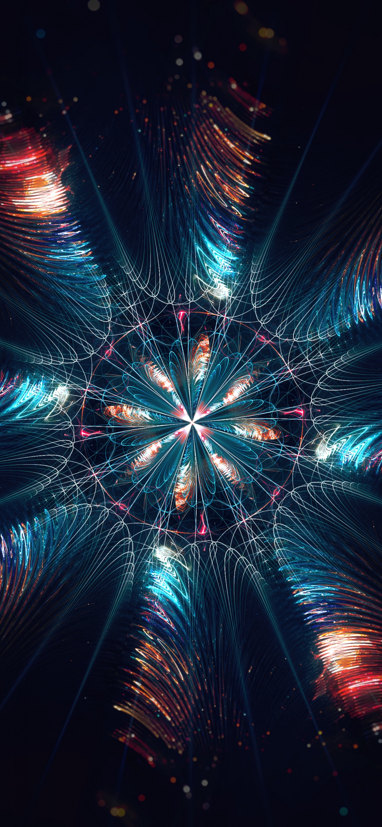 Blaues Und Rotes Licht Digitales Hintergrundbild. Wallpaper in 1242x2688 Resolution