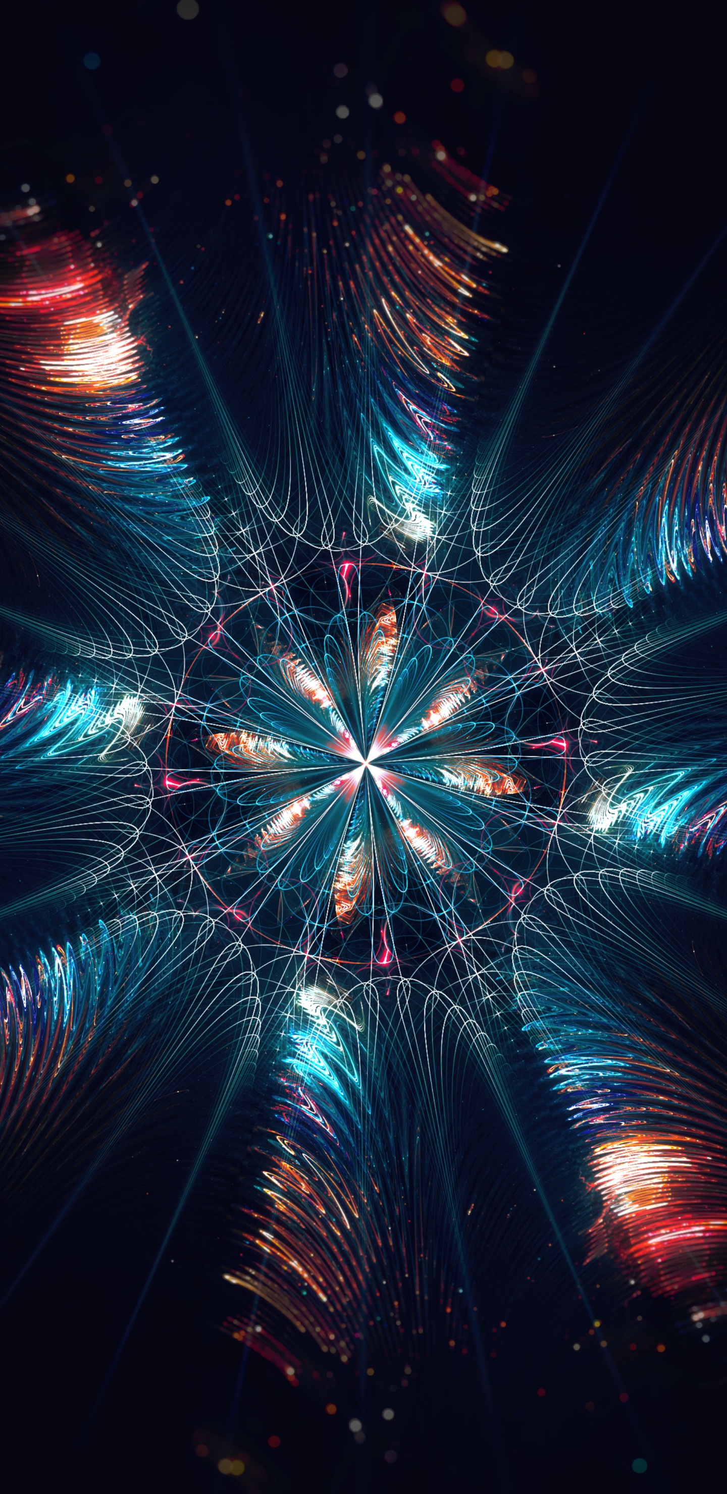 Blue and Red Light Digital Wallpaper. Wallpaper in 1440x2960 Resolution