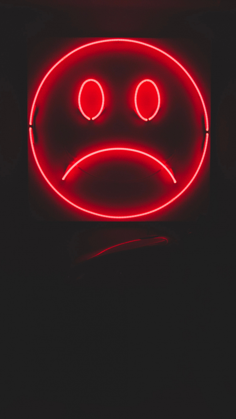 Rot Und Schwarz Lieben Neonlicht. Wallpaper in 750x1334 Resolution