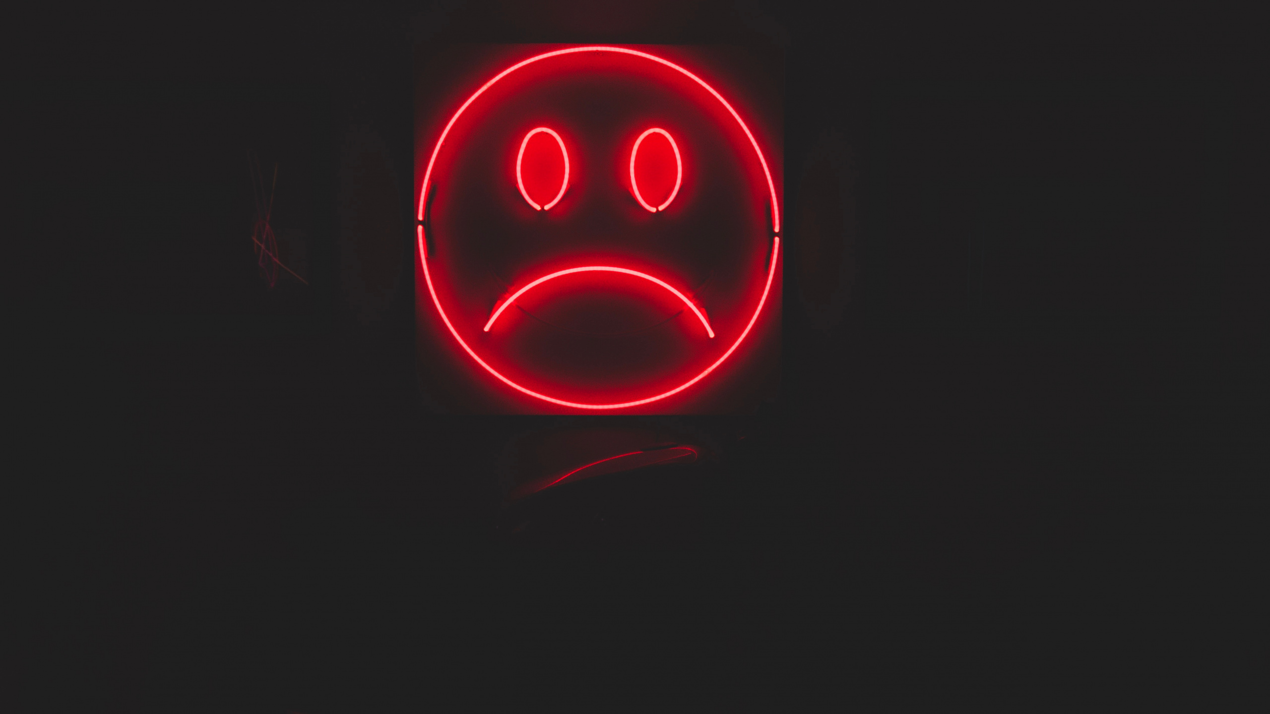 Red and Black Love Neon Light. Wallpaper in 2560x1440 Resolution