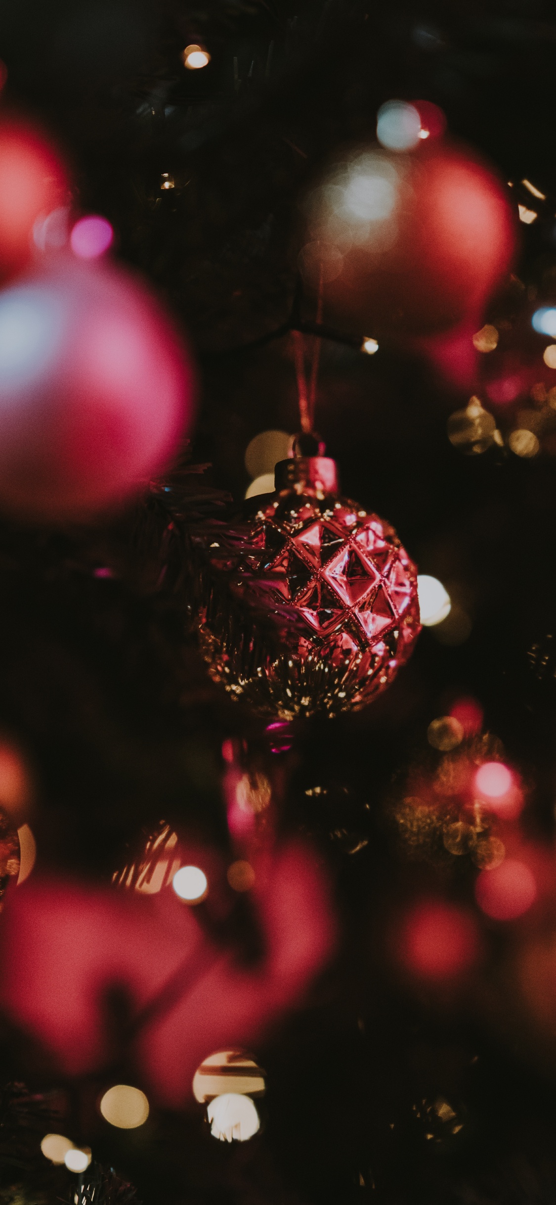 Weihnachten, Christmas Ornament, Verzierung, Pink, Licht. Wallpaper in 1125x2436 Resolution