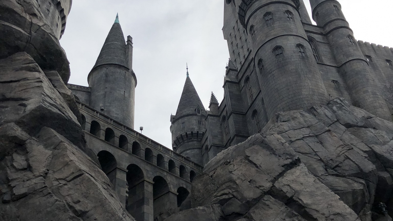 Harry Potter, Hogwarts, Schloss, Lord Voldemort, Turmspitze. Wallpaper in 1366x768 Resolution