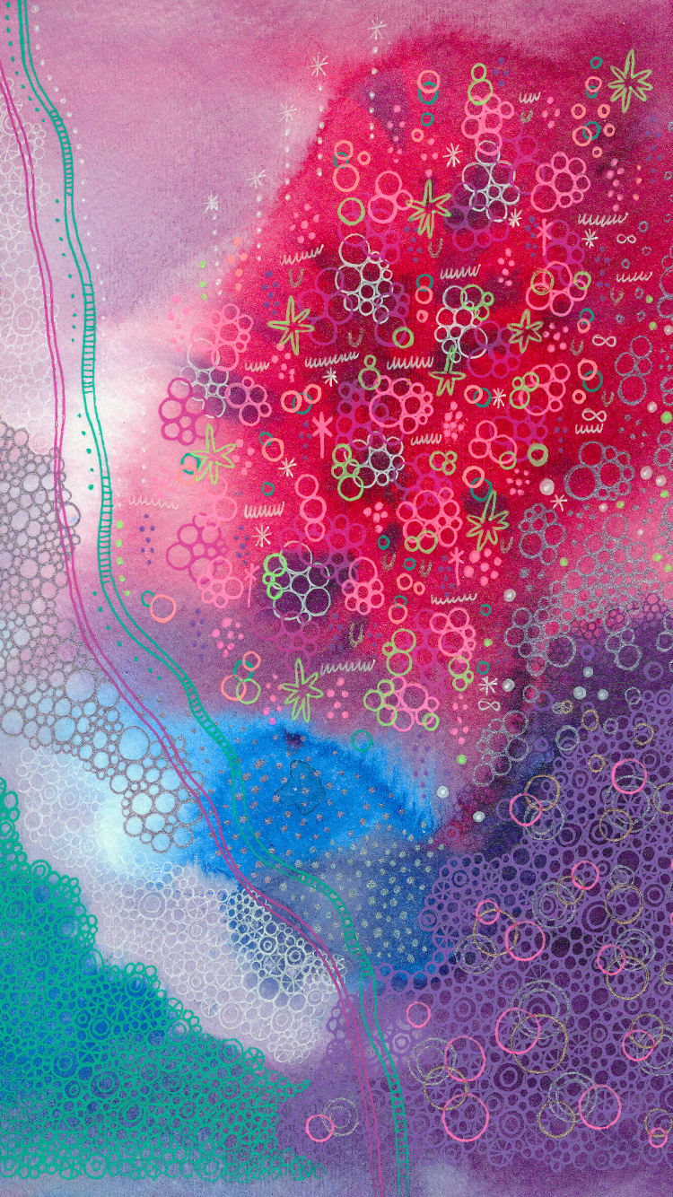 Pintura Abstracta Rosa y Azul. Wallpaper in 750x1334 Resolution