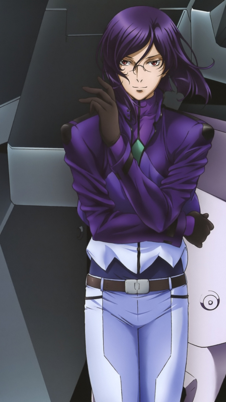 Purple Haired Woman in Purple Coat Anime Character. Wallpaper in 750x1334 Resolution
