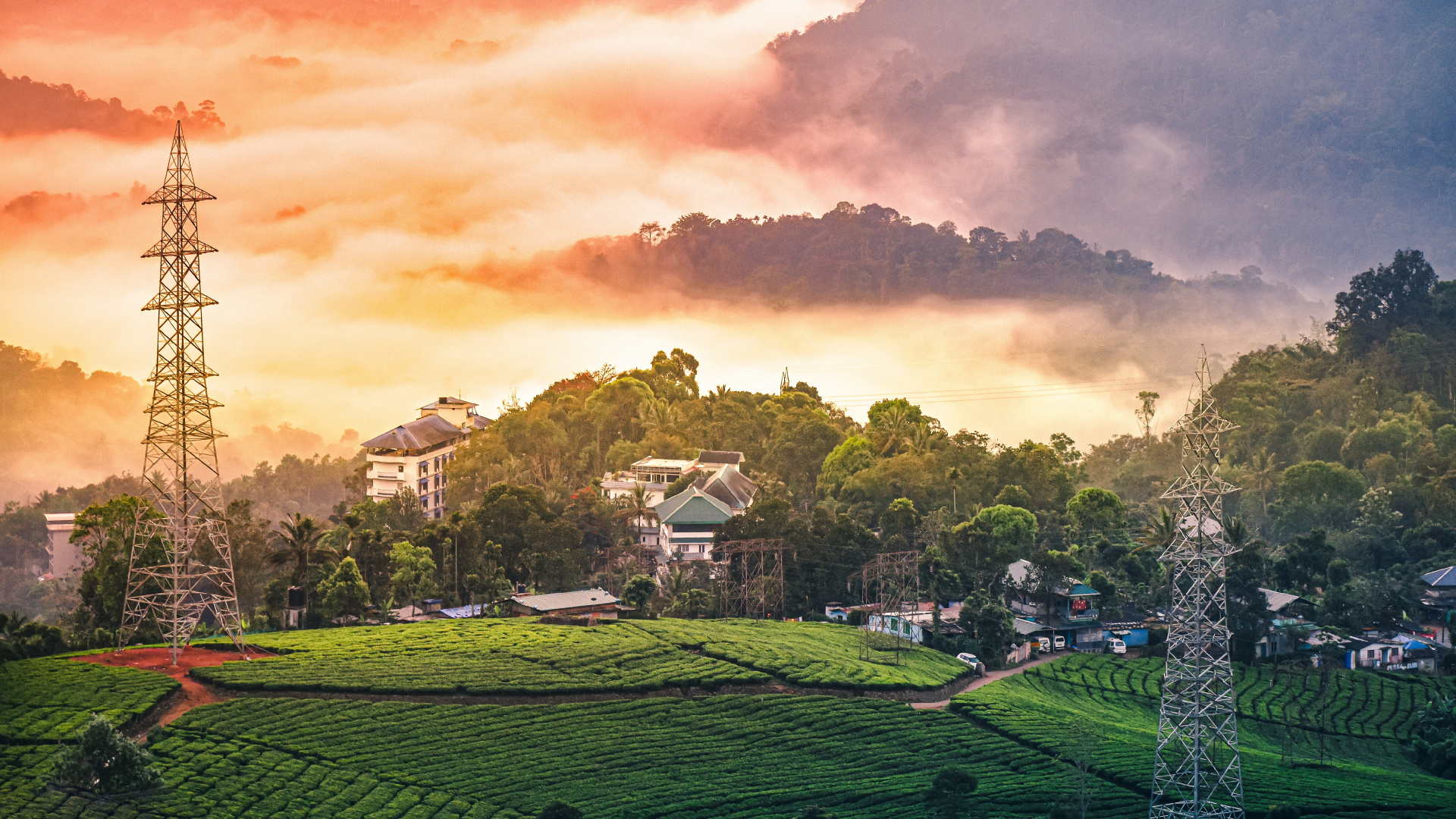 Naturaleza, Montaje de Escenografía, Munnar, Estación de la Colina, Zona Rural. Wallpaper in 1920x1080 Resolution