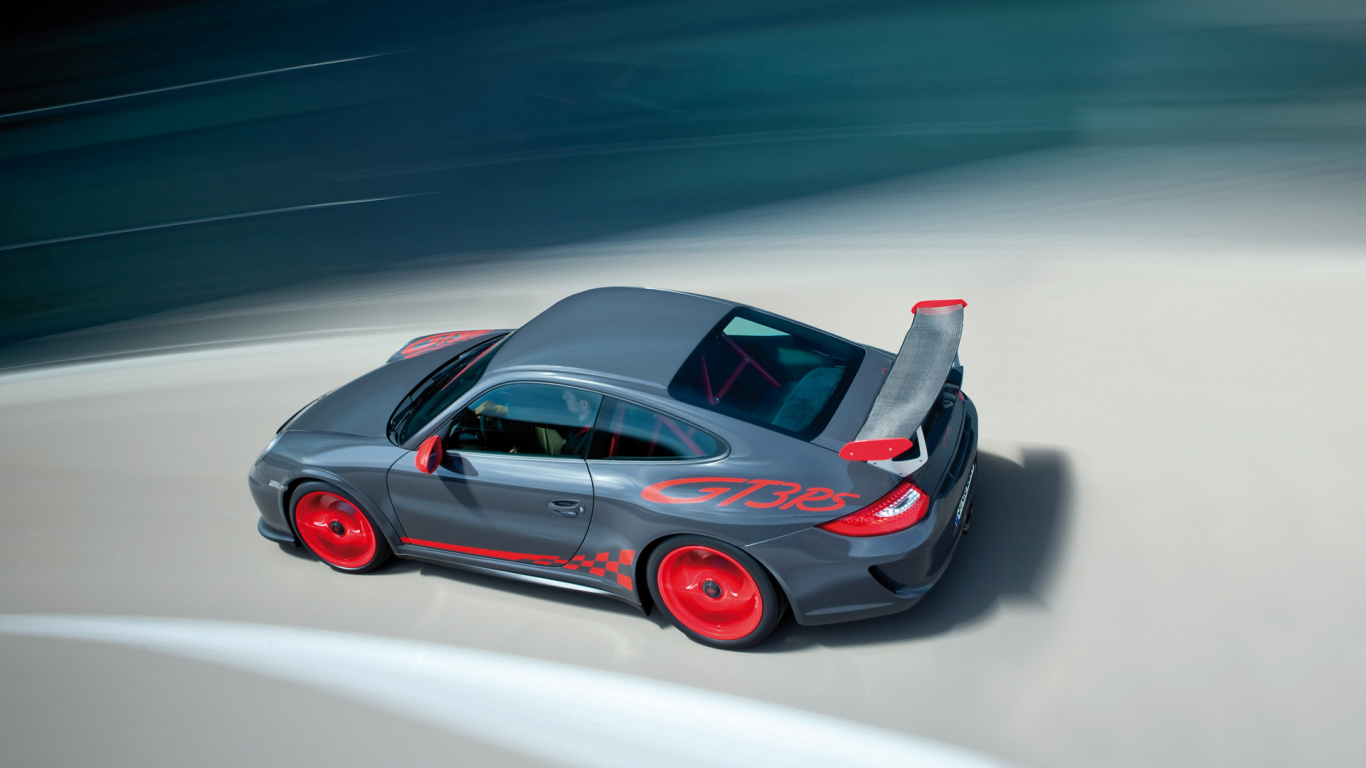 Roter Porsche 911 Unterwegs. Wallpaper in 1366x768 Resolution