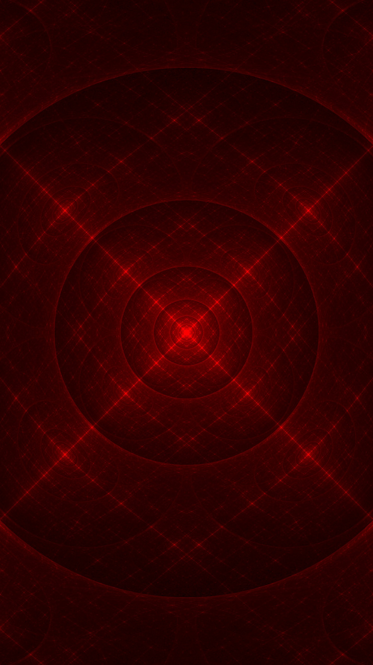 分形, 红色的, 圆圈, 空间, 对称 壁纸 750x1334 允许