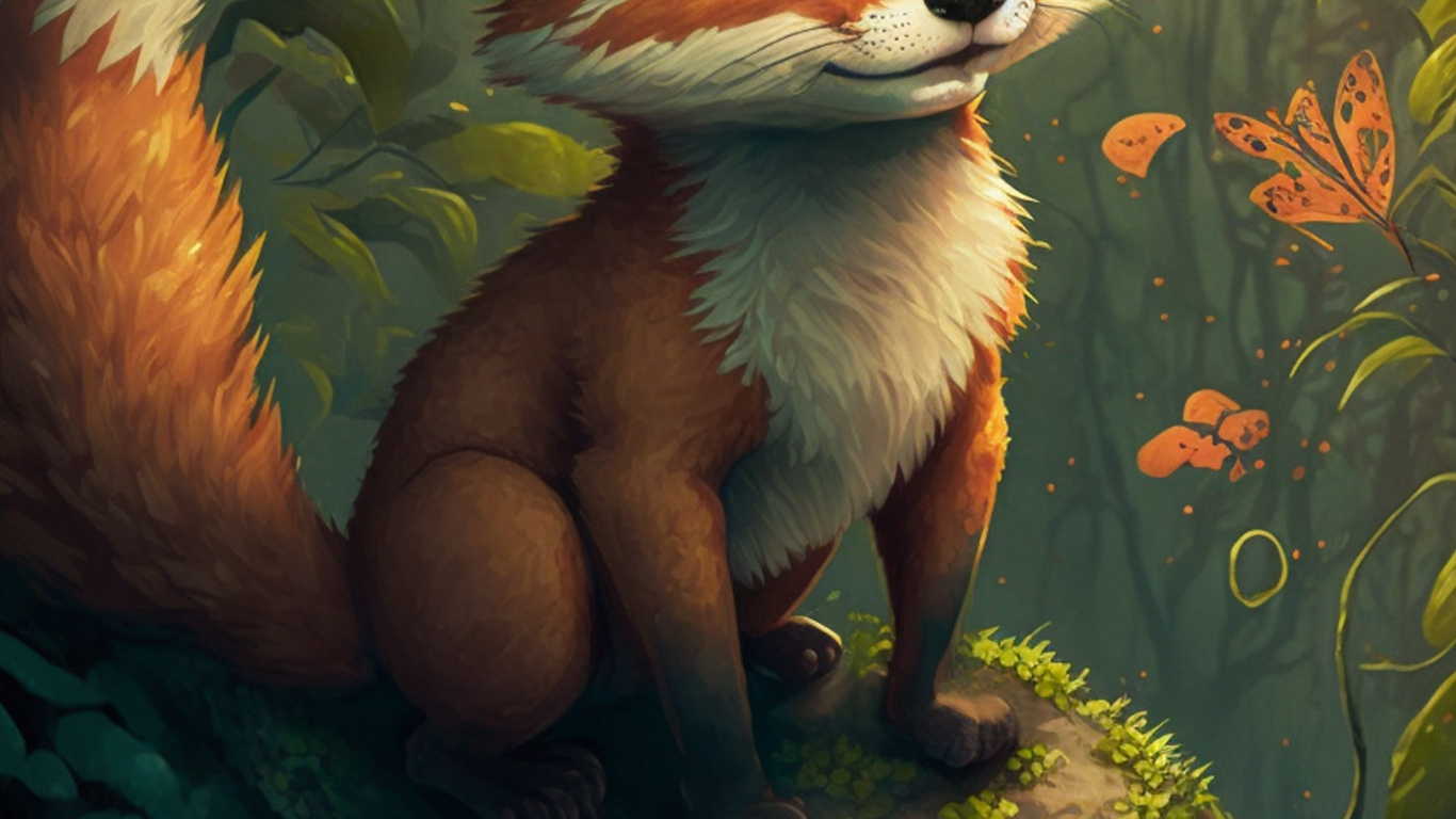 Terrestrial Animal, Drawing, Visual Arts, Cartoon, Plant. Wallpaper in 1366x768 Resolution