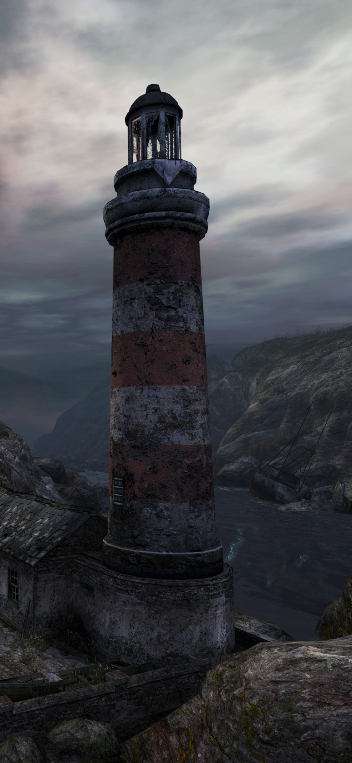 Torre de Hormigón Marrón y Blanco en la Montaña. Wallpaper in 1125x2436 Resolution