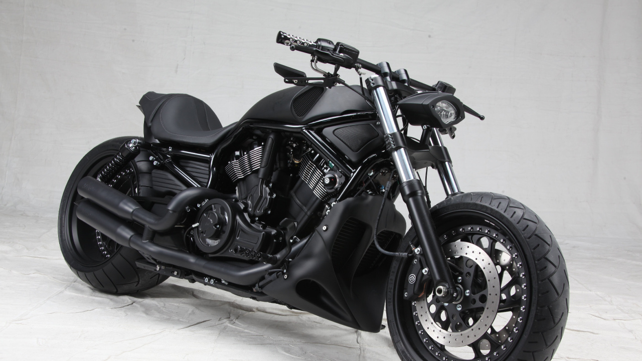 Schwarz-silbernes Cruiser-Motorrad. Wallpaper in 1280x720 Resolution