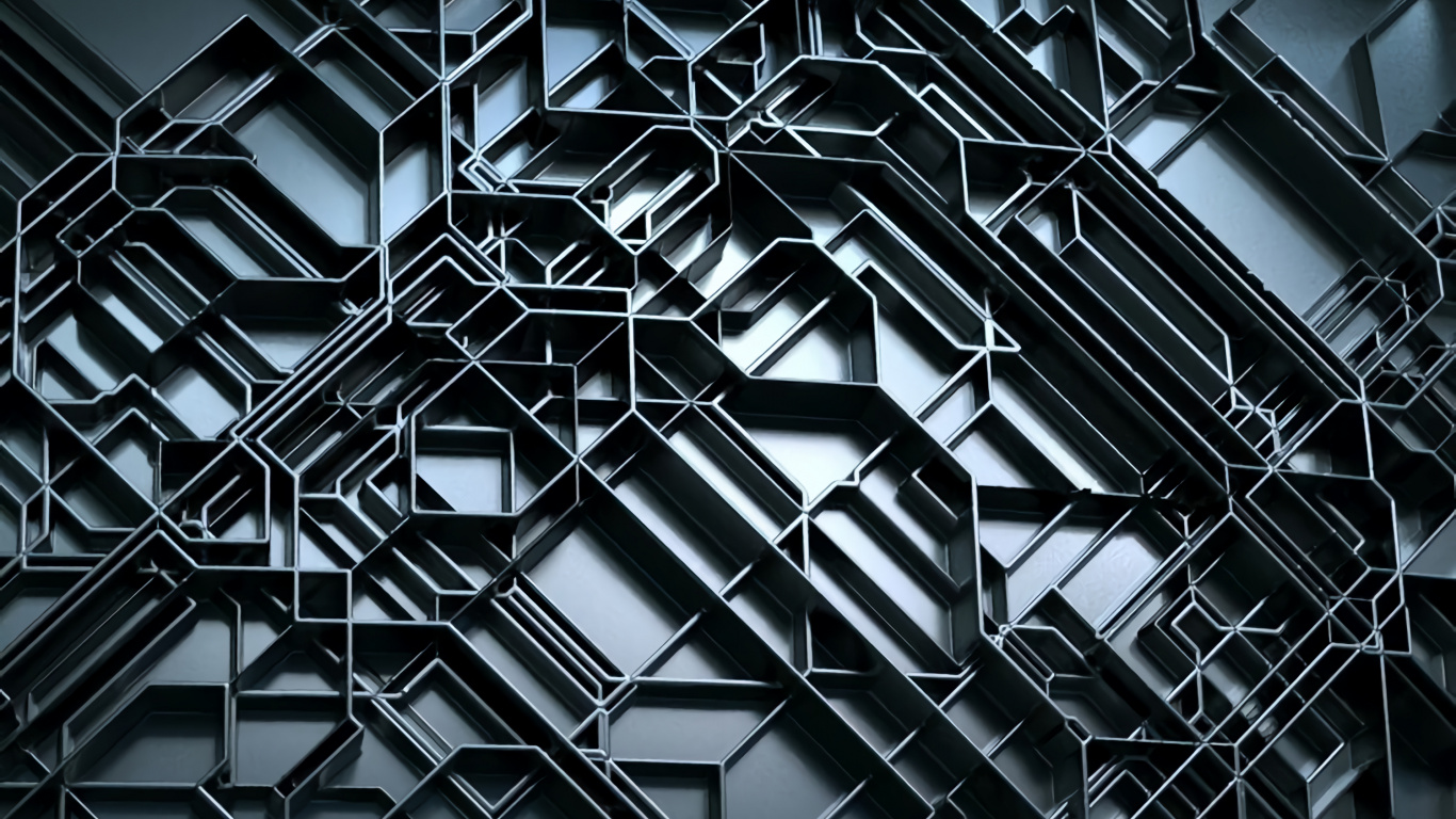 Cadre en Métal Noir Dans la Photographie en Niveaux de Gris. Wallpaper in 1366x768 Resolution