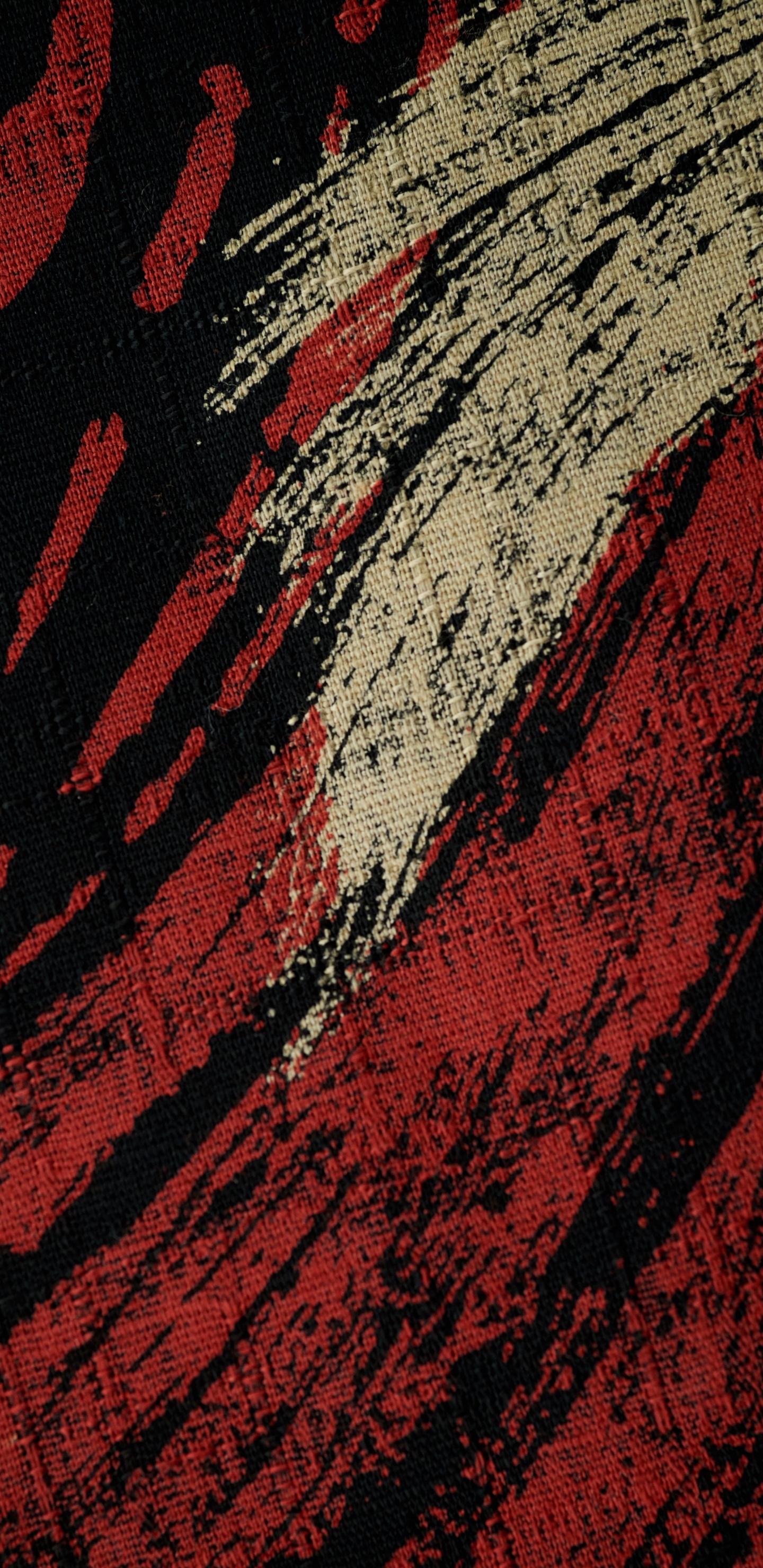Rotes Schwarz-weißes Textil. Wallpaper in 1440x2960 Resolution