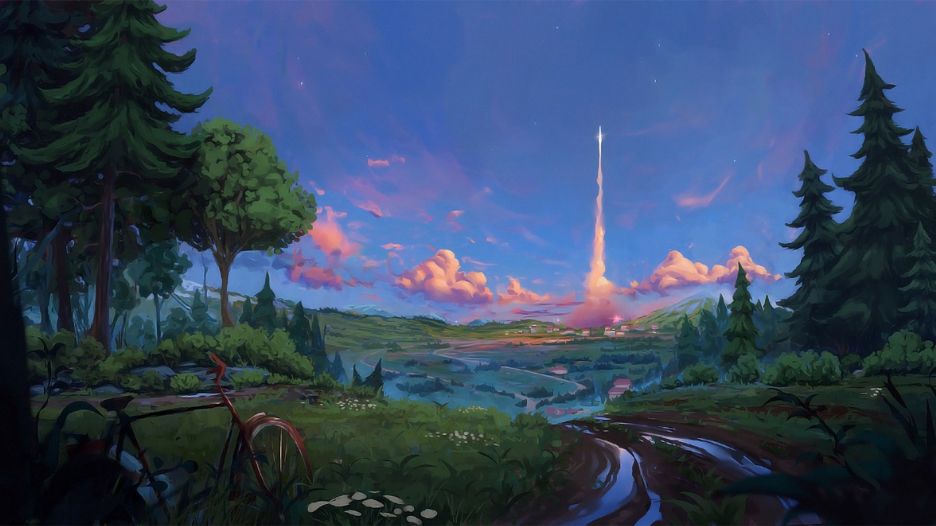 Denis Istomin Ruhig, Cloud, Natürlichen Umgebung, Naturlandschaft, Baum. Wallpaper in 1366x768 Resolution