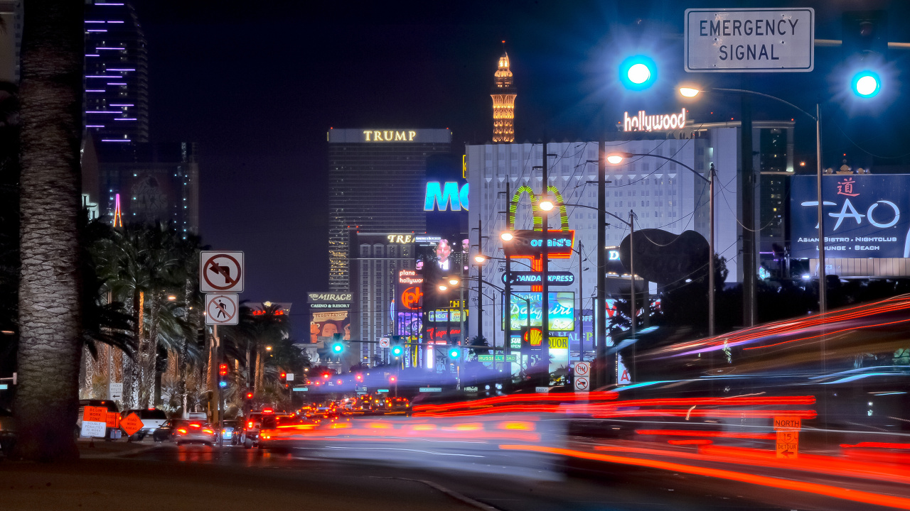Bâtiments de la Ville Pendant la Nuit. Wallpaper in 1280x720 Resolution