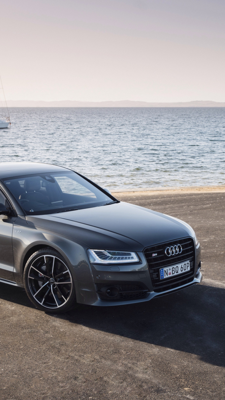 Black Audi a 4 on Beach During Daytime. Wallpaper in 750x1334 Resolution