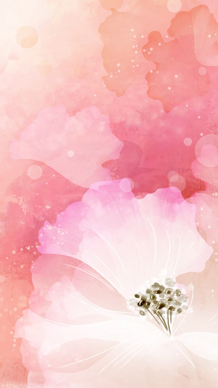 Pintura Abstracta Rosa y Blanca. Wallpaper in 720x1280 Resolution