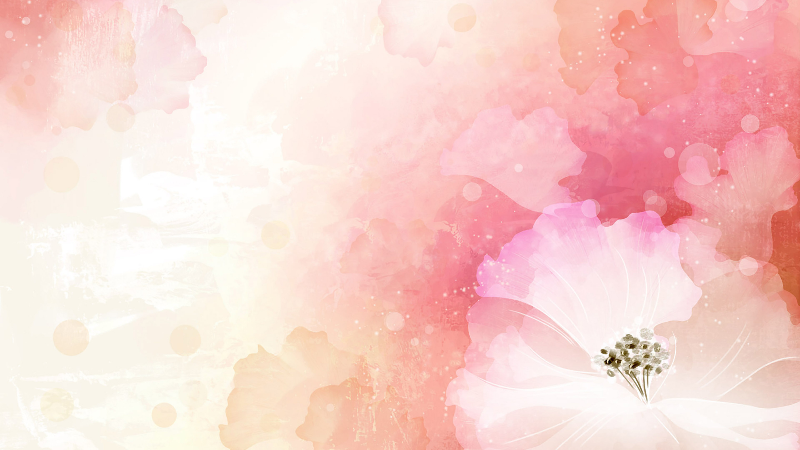 艺术, 花卉设计, 矢量图形, 粉红色, 弹簧 壁纸 2560x1440 允许