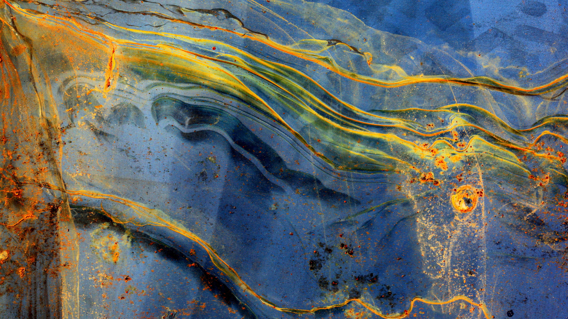 Peinture Abstraite Bleue et Jaune. Wallpaper in 1920x1080 Resolution