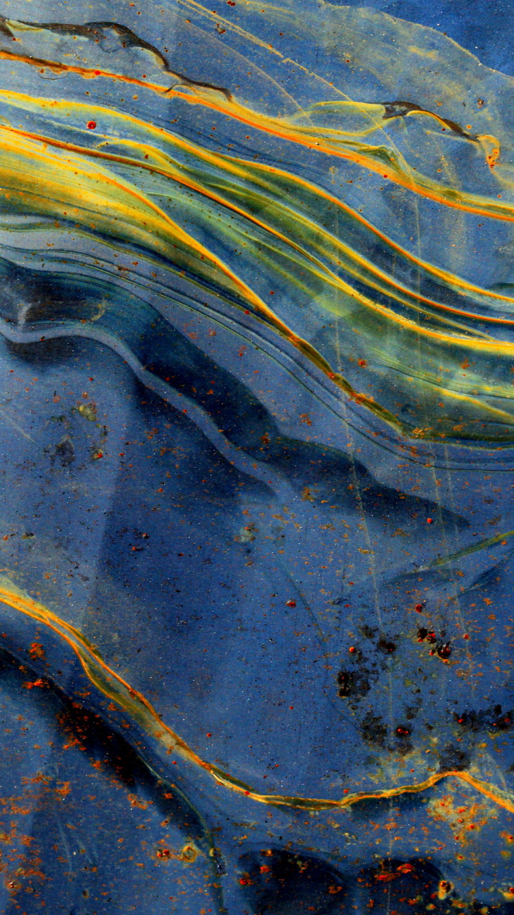 Peinture Abstraite Bleue et Jaune. Wallpaper in 750x1334 Resolution