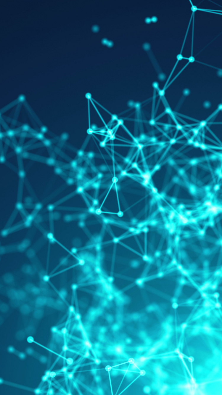 Digitale Tapete Mit Weißem Und Blauem Licht. Wallpaper in 750x1334 Resolution