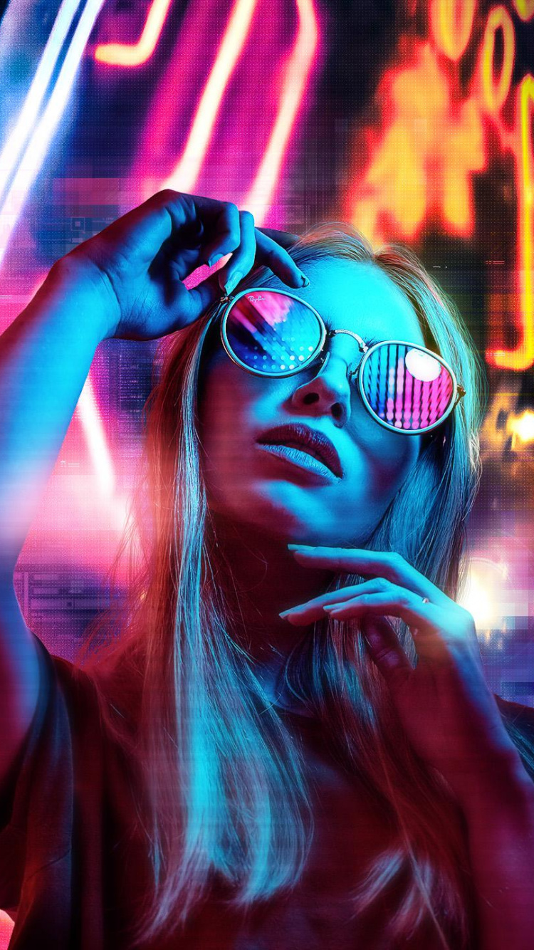 Concert de Rock, L'art Numérique, Art, Cyberpunk, Purple. Wallpaper in 750x1334 Resolution