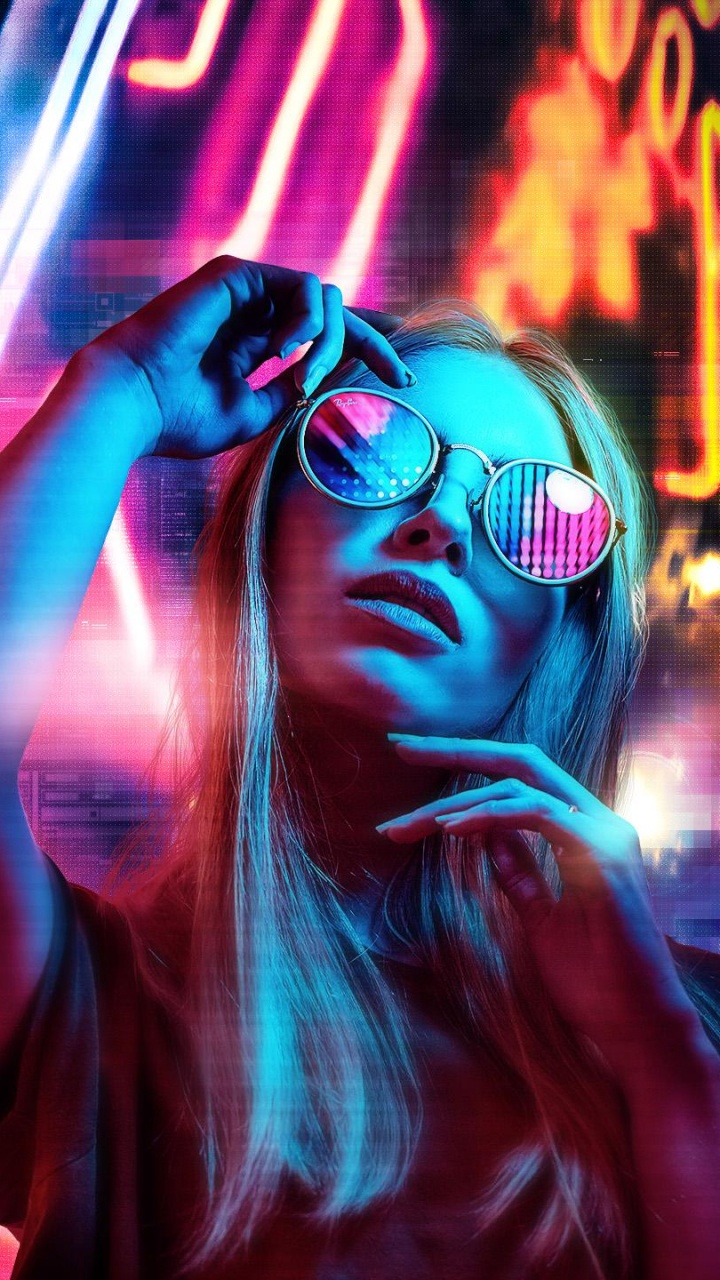 Concierto de Rock, Arte Digital, Arte, Cyberpunk, Morado. Wallpaper in 720x1280 Resolution