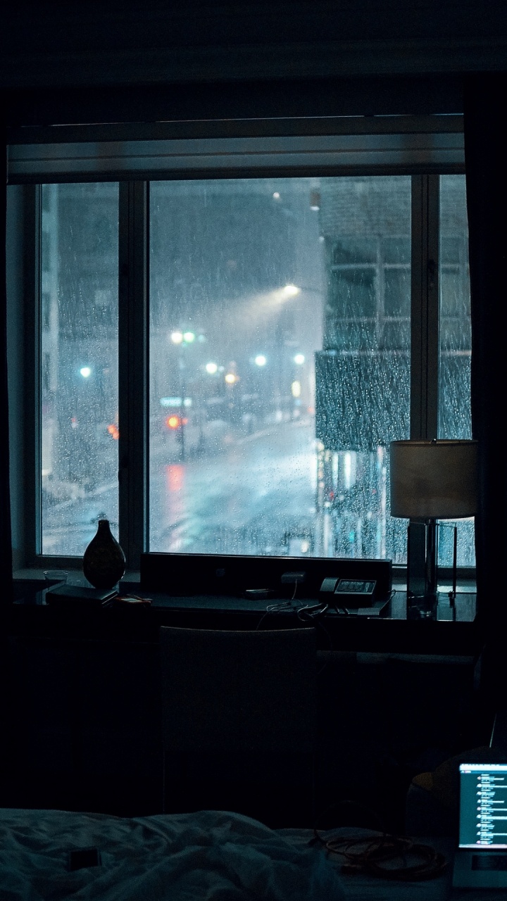 Bedroom Rainy Night Aesthetic, Aesthetics, Rain, Window, Fixture. Wallpaper in 720x1280 Resolution