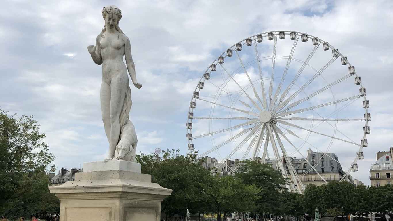 Statue, Sehenswürdigkeit, National Historic Landmark, Riesenrad, Cloud. Wallpaper in 1366x768 Resolution