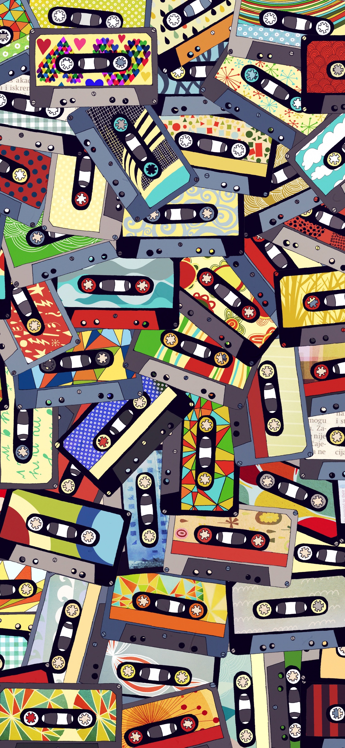 Cassette Tape, Collage, Television, Creative Arts, Design. Wallpaper in 1125x2436 Resolution
