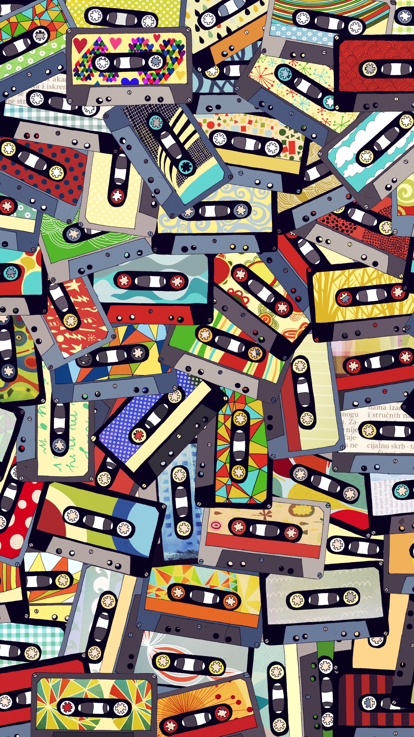 Cassette Tape, Collage, Television, Creative Arts, Design. Wallpaper in 1440x2560 Resolution