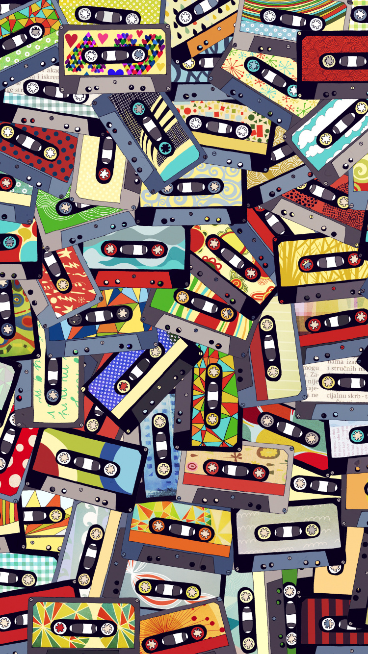 Cassette Tape, Collage, Television, Creative Arts, Design. Wallpaper in 750x1334 Resolution