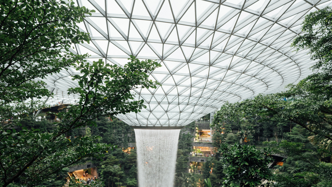 花园, 植物园, 生物群落, 建筑, 采光 壁纸 1366x768 允许