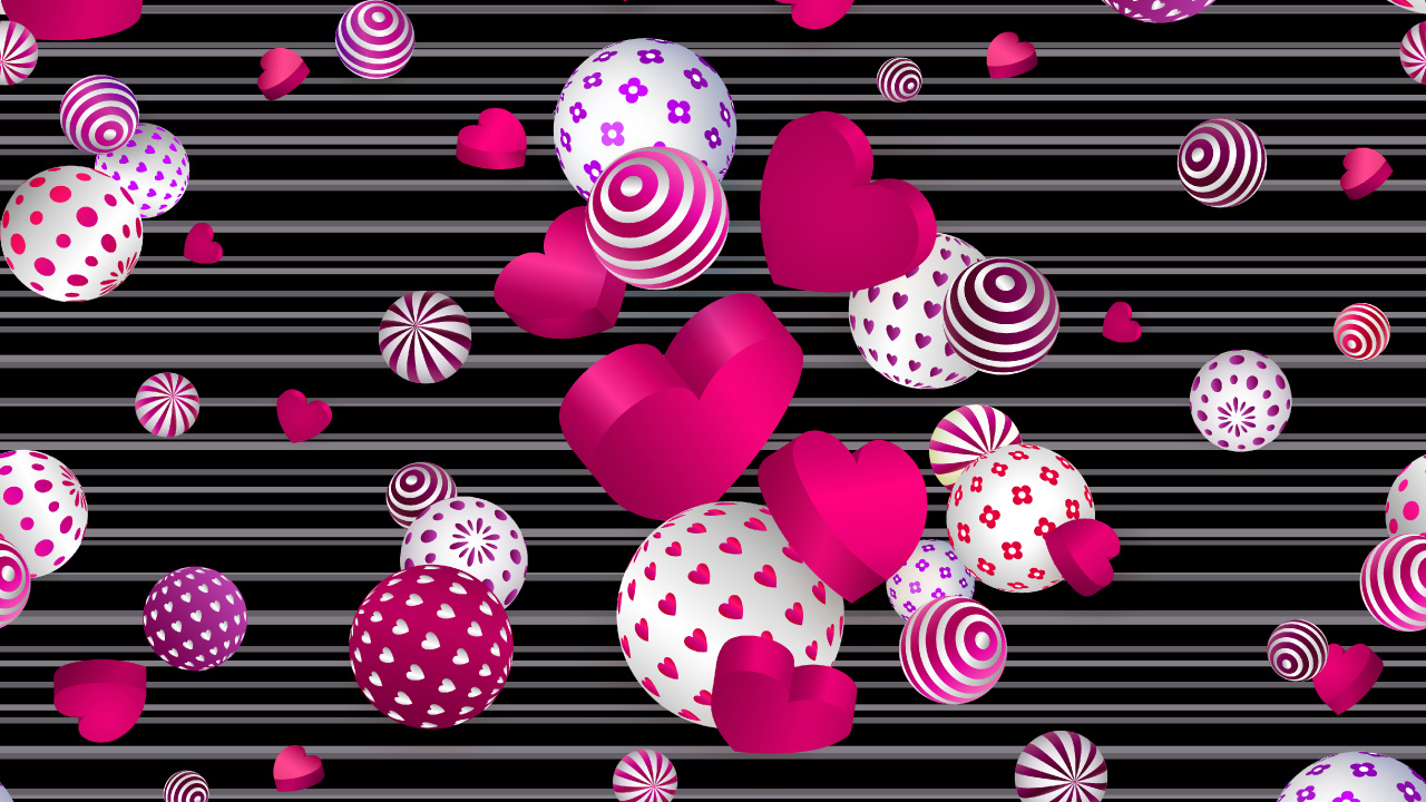Pink, Pattern, Magenta, Design, Heart. Wallpaper in 1280x720 Resolution