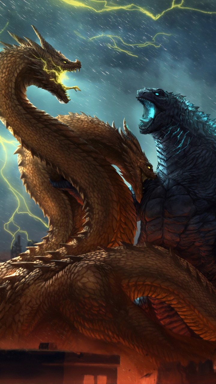 Brown Dragon on Body of Water. Wallpaper in 720x1280 Resolution