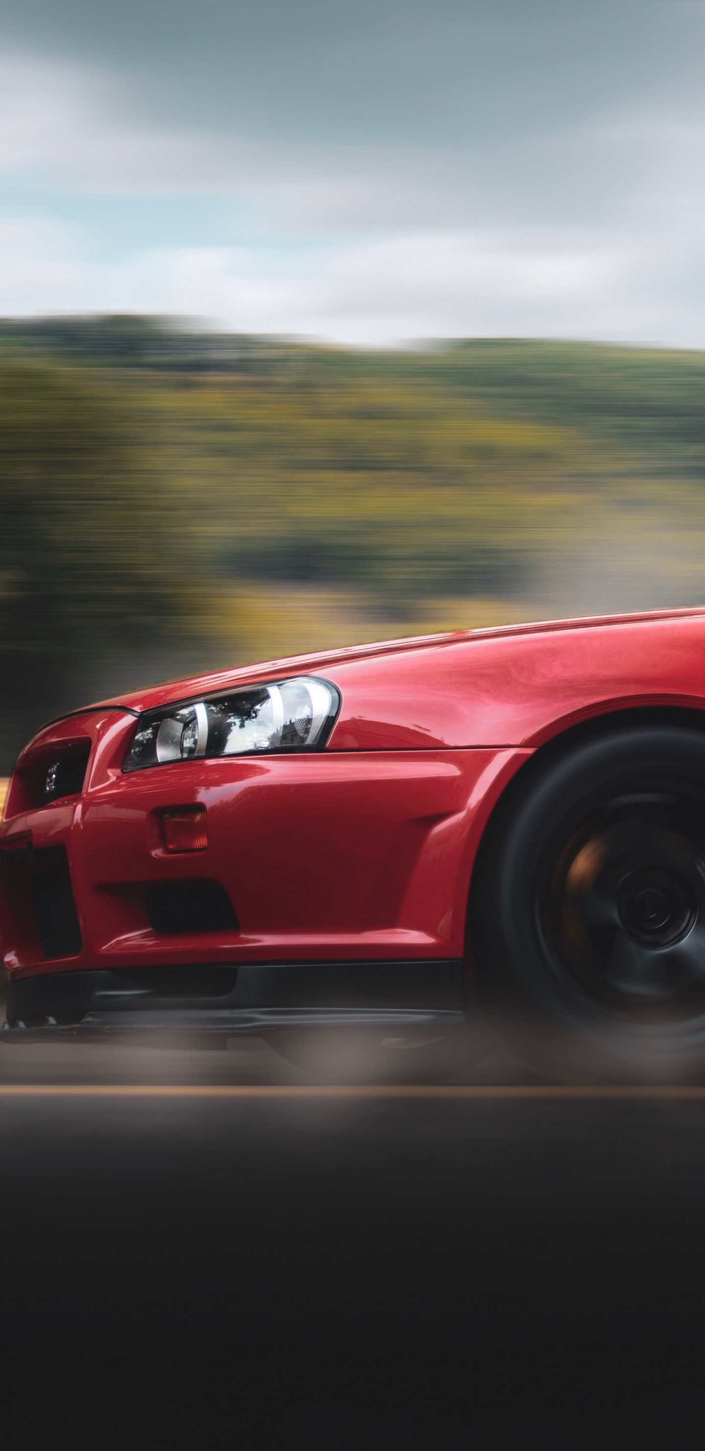 Roter Ferrari 458 Italia Unterwegs. Wallpaper in 1440x2960 Resolution