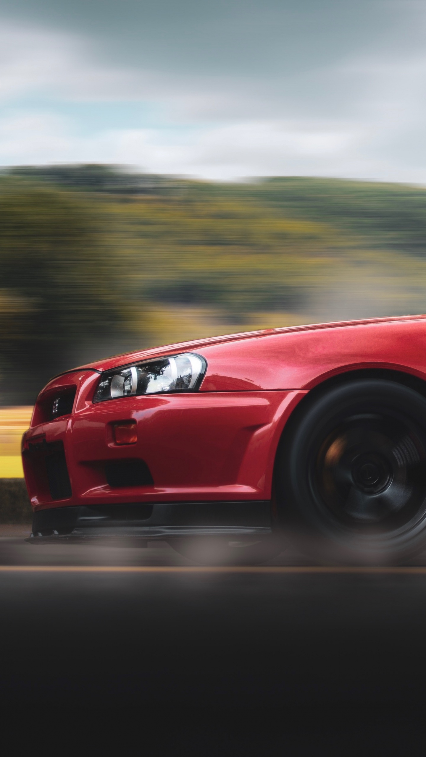 Ferrari Rouge 458 Italia Sur Route. Wallpaper in 1440x2560 Resolution