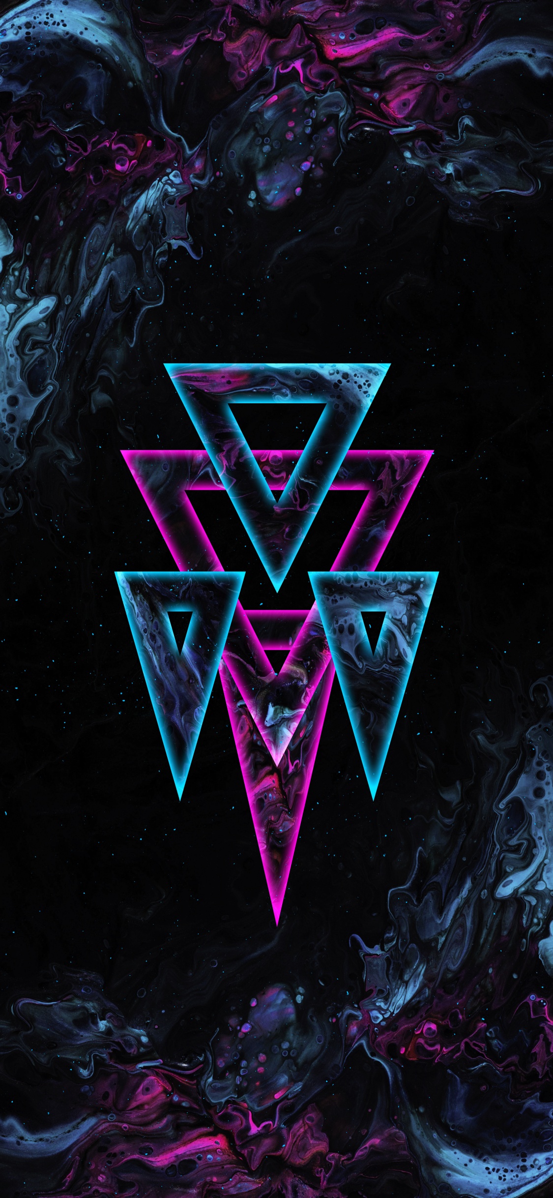 Tablet, Morado, Triangulo, Violeta, Rosa. Wallpaper in 1125x2436 Resolution