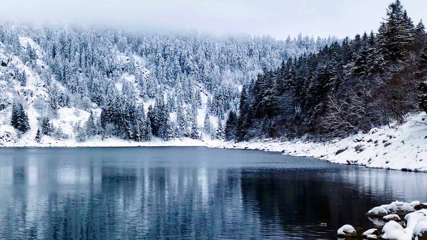 Winter, Wisgoon - Social Network, Water, Snow, Natural Landscape. Wallpaper in 1366x768 Resolution